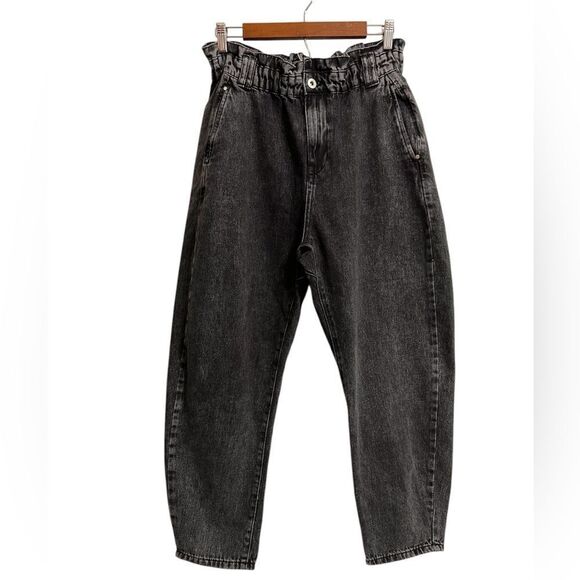 Zara Denim - Zara Black Baggy Cropped Jeans New Size 8